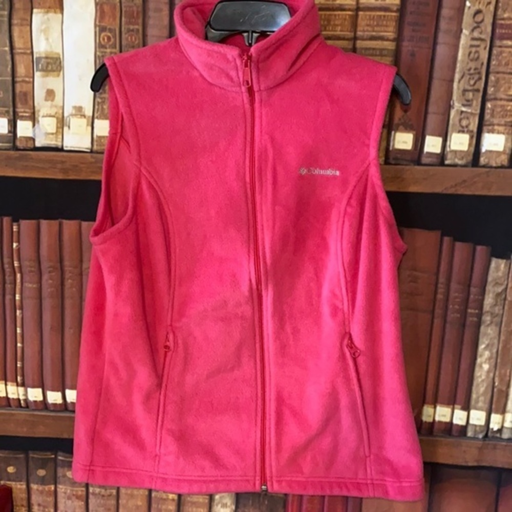Columbia Benton Springs Fleece Vest Women’s Pink Zip Up Lightweight Outdoor